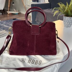 HOBO Rich Burgundy Suede Heidi Bag